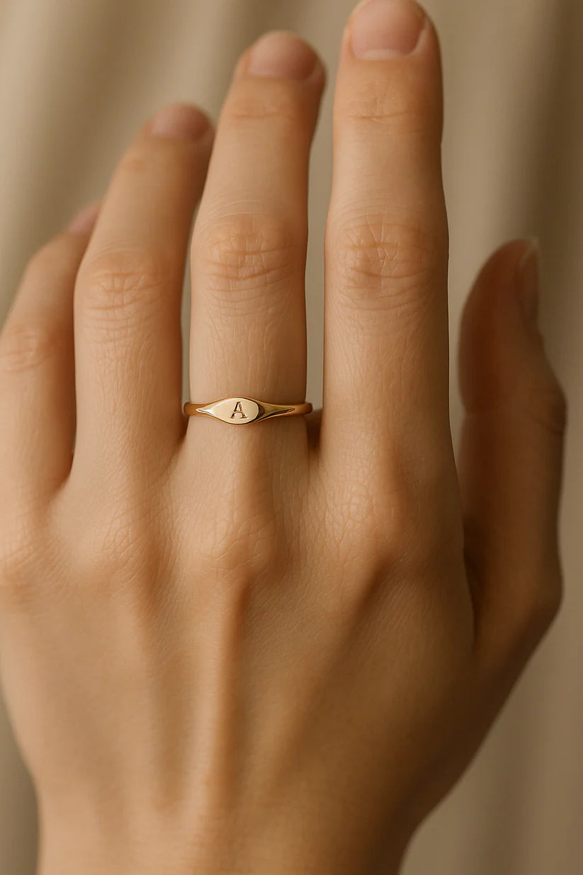 Initial Letter Ring - Luna-e-noor